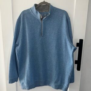 Walter Hagen Perfect 11 Pique Fleece Midweight 1/4 Zip Golf Pullover XXL Lt Blue